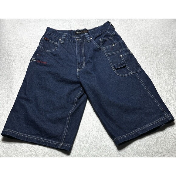 FUBU The Collection Jean Shorts Size 30 Hip Hop Skater Y2K Jorts *READ - Picture 1 of 13